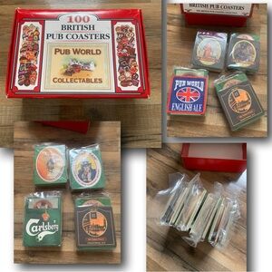 🍻100 British Pub Coasters Pub World Collectibles New in Box